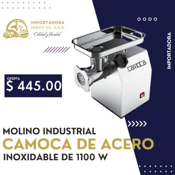 MOLINO INDUSTRIAL CAMOCA DE ACERO INOXIDABLE DE 1100 W