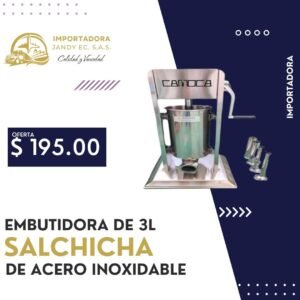 EMBUTIDORA DE 3L SALCHICHA DE ACERO INOXIDABLE