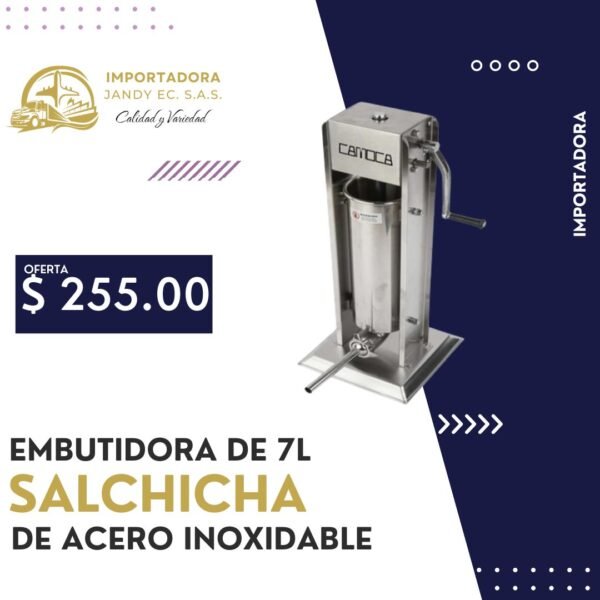 EMBUTIDORA DE 7L SALCHICHA DE ACERO INOXIDABLE