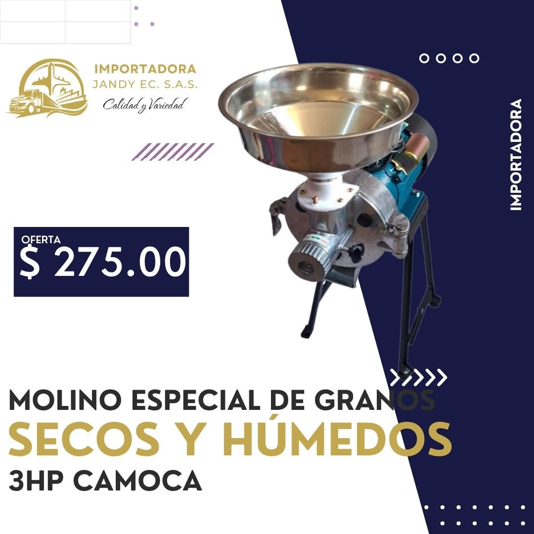 MOLINO ESPECIAL DE GRANOS SECOS Y HúMEDOS 3HP CAMOCA