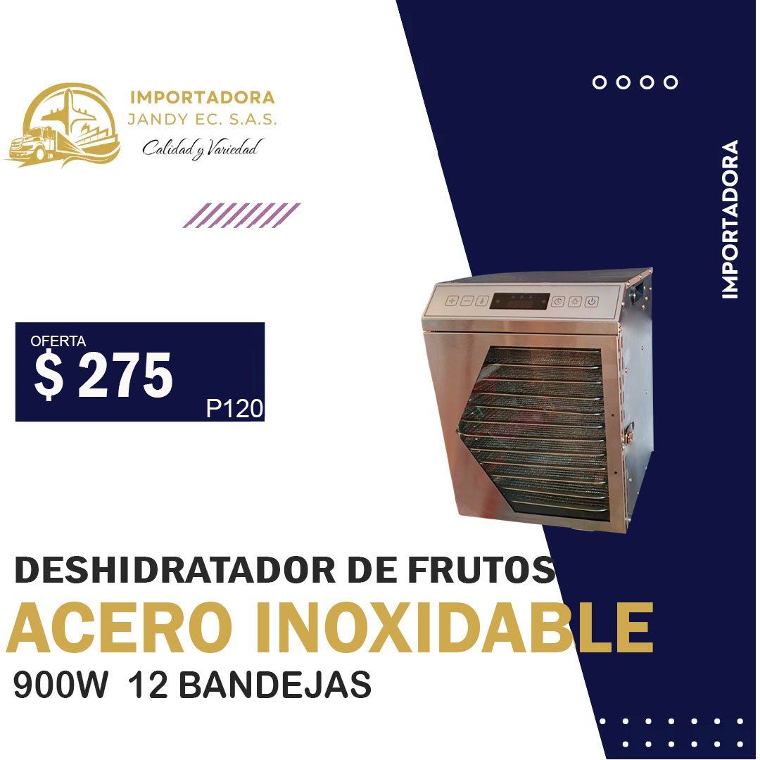 DESHIDRATADOR DE FRUTOS  900W 12 BANDEJAS
